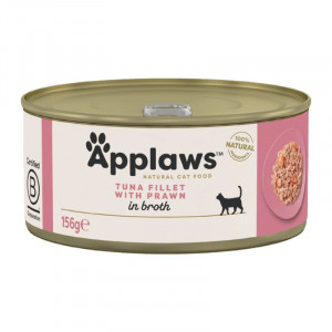 Applaws Cat Tuna Fillet Prawns kaķu konservi Tuncis, garneles buljonā 156g